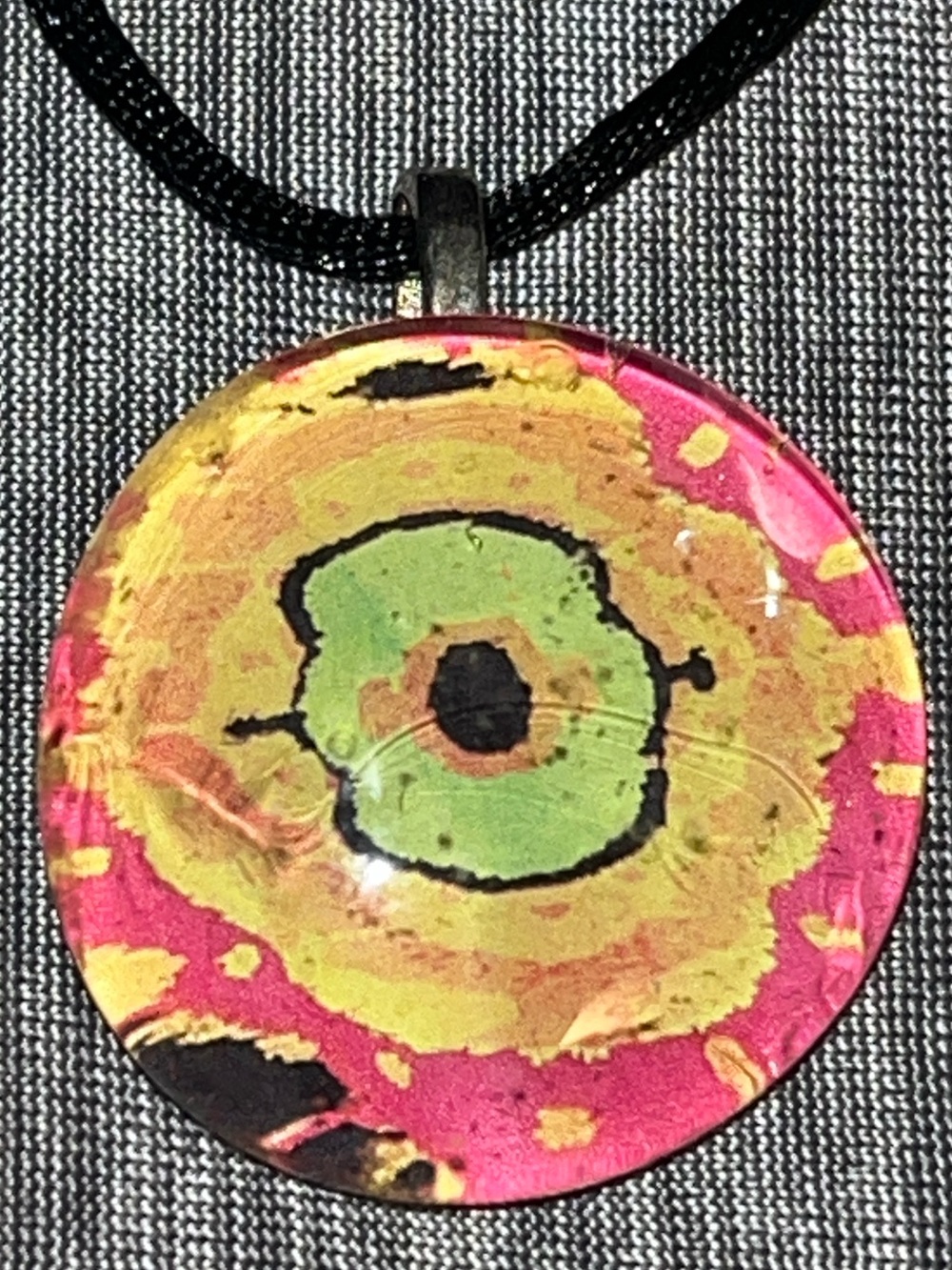 One of a Kind Handmade Abstract Art Pendant Necklace 21”